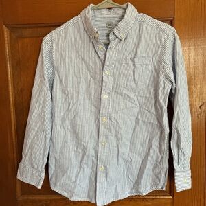 Kids Blue and White Striped Button Down Shirt